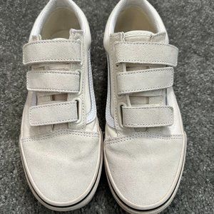 Vans Old Skool V Suede Canvas Shoe - Women's Marshmallow/Turtledove, Size 9